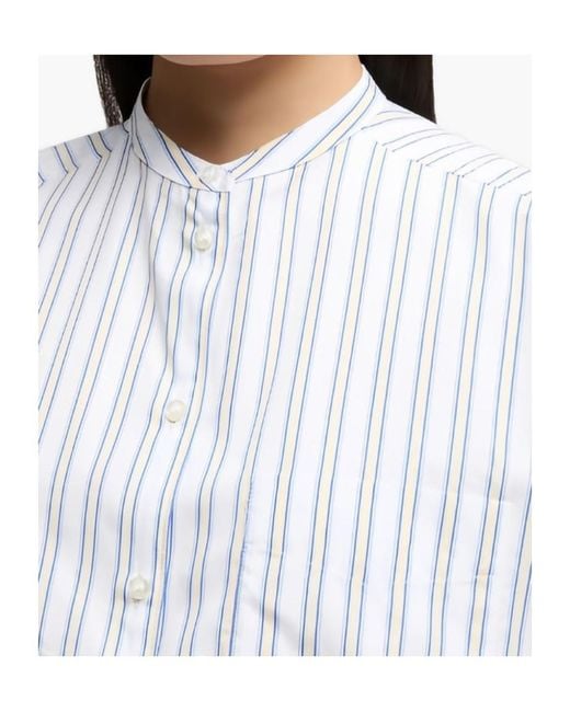Aspesi White Striped Short-Sleeved Shirt