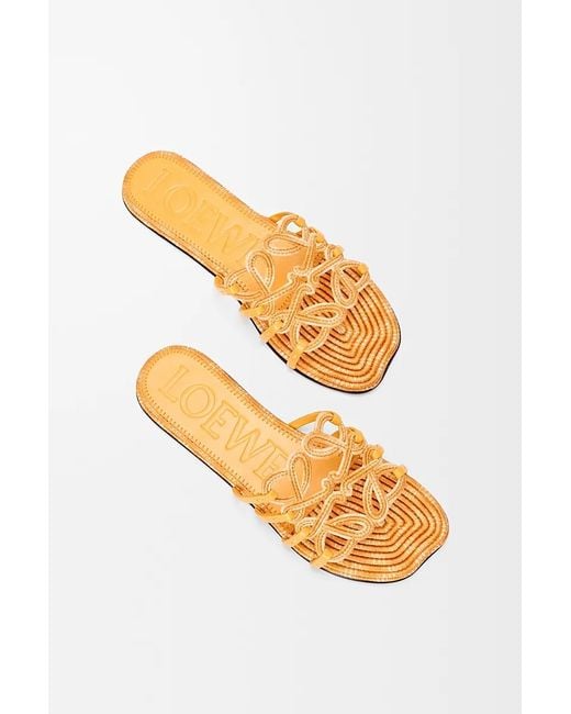 Loewe Metallic Open-Toe Flat Sandals