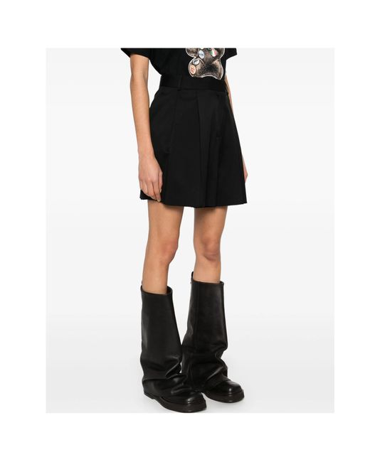 Moschino Black Virgin-Wool Shorts