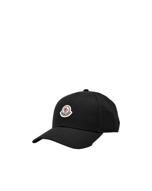 Moncler Black Logo Patch Hat for men
