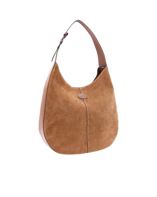 Tod's Brown Logo Patch Di Bag