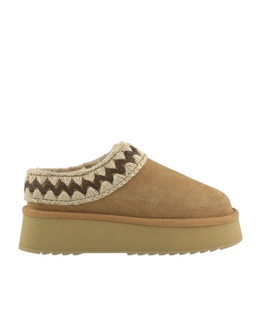 Mou Brown Platform Clogs