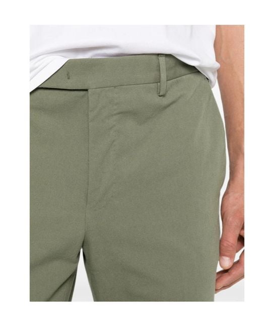Pt Pantaloni Green Casual Pants With Belt Loops for men