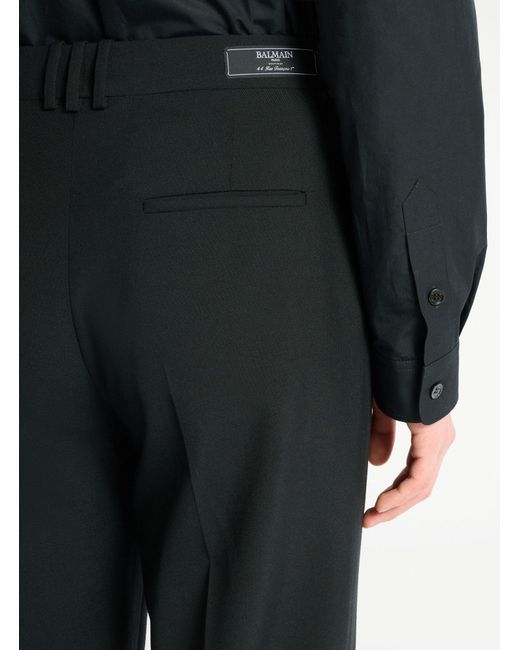 Balmain Black Wool Trousers for men