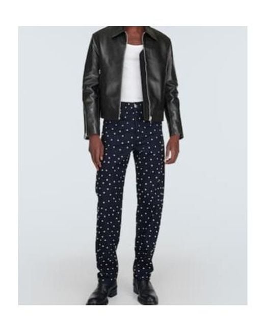 Lanvin Blue Studded Straight Jeans for men