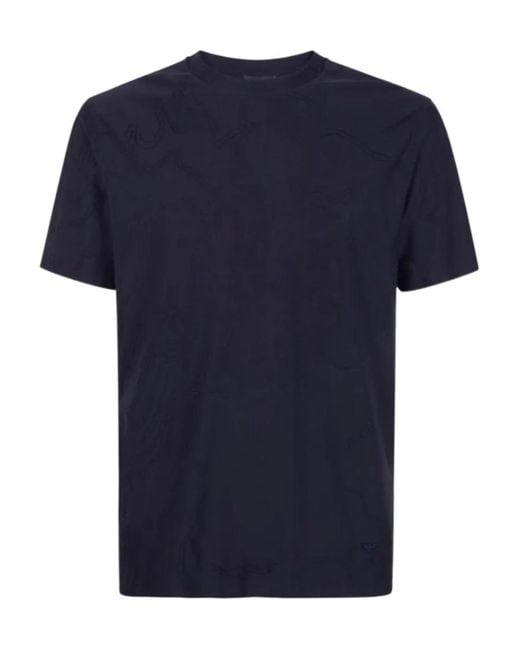 Emporio Armani Blue Patterned T-Shirt for men