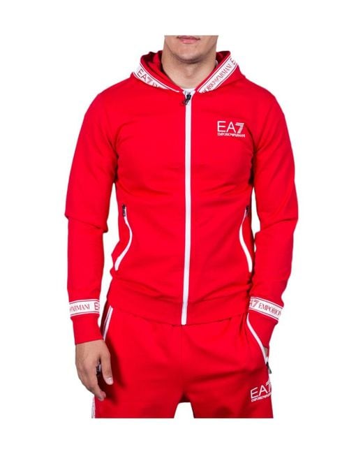 EA7 Red Logo And Hat Casual Jacket for men