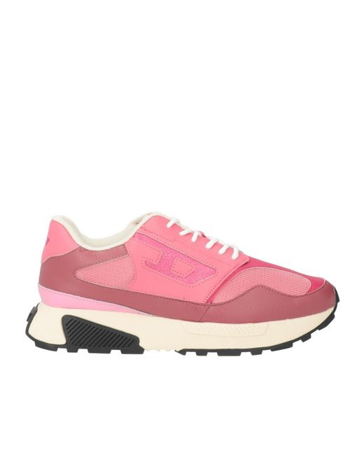 DIESEL Pink Two-Tone Low-Top Casual Shoes