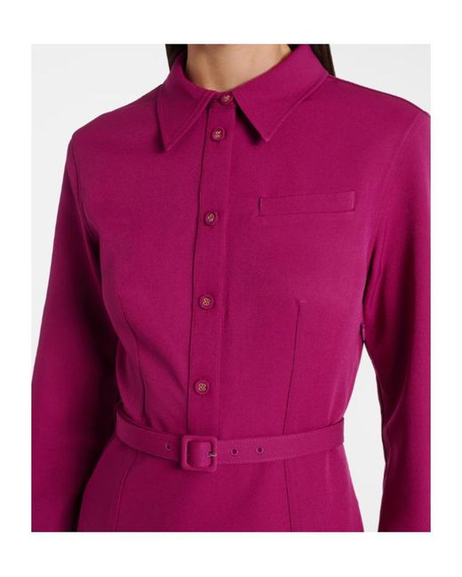 Roland Mouret Purple Belted Crêpe Shirt Dress