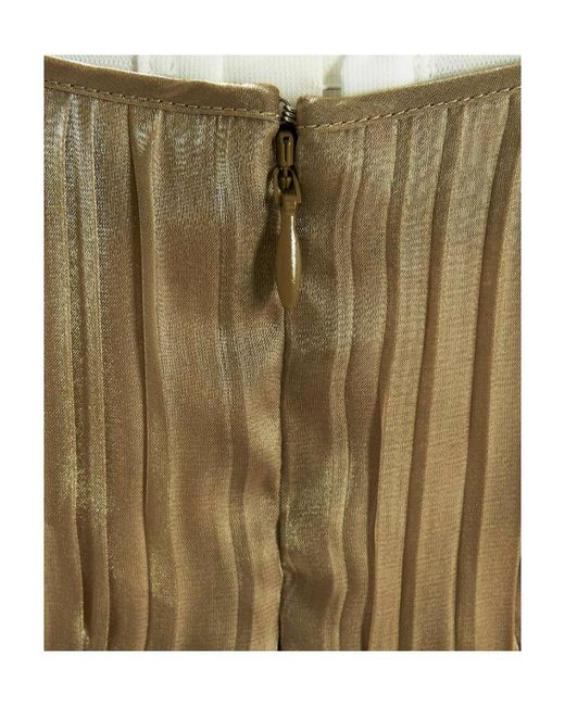 Prada Natural Spaghetti Strap Pleated Midi Dress