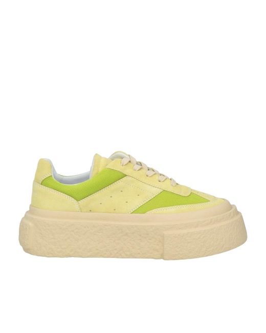MM6 by Maison Margiela Yellow Minimal Low-Top Casual Shoes