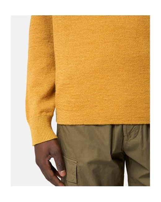 Stone Island Yellow Crewneck Logo-Patch Sweater for men