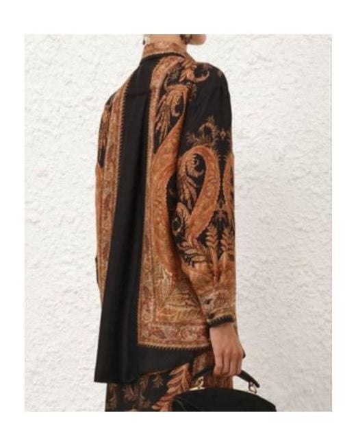 Zimmermann Brown Hypnotic Relaxed Shirt