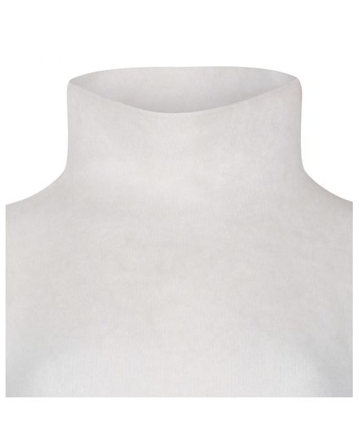 Lisa Yang White Knit Roll-Neck Top