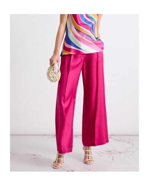 Marella Pink Silk Twill Trousers