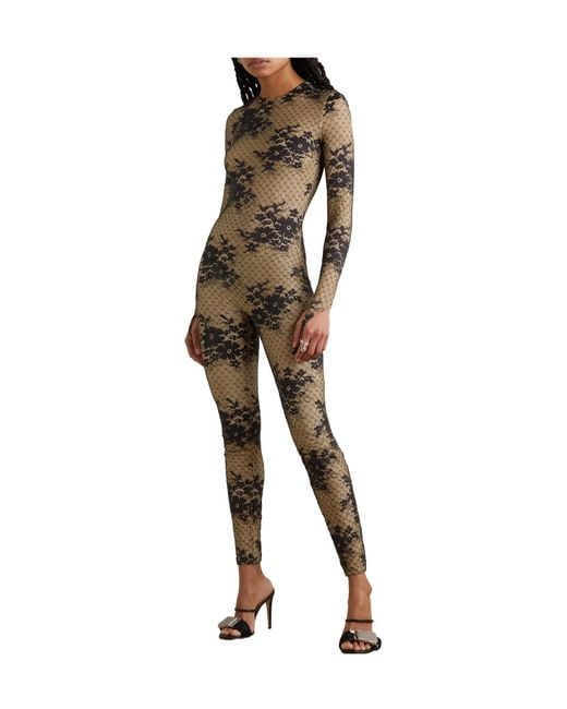 Wolford Natural Mesh Lace Jumpsuit