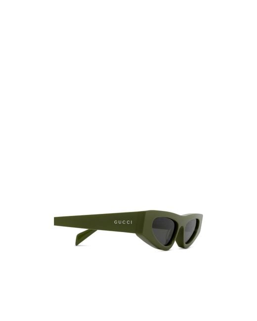Gucci Green Eyewear Cat Eye Frame Sunglasses