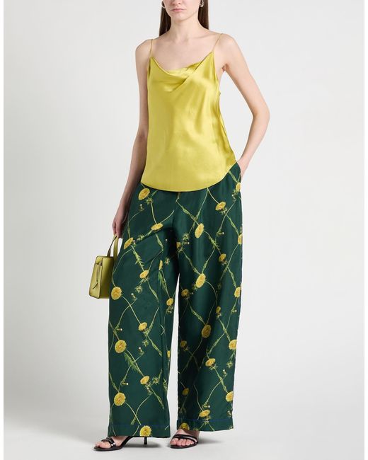 Burberry Green Floral Print High-Waist Sleep Pants