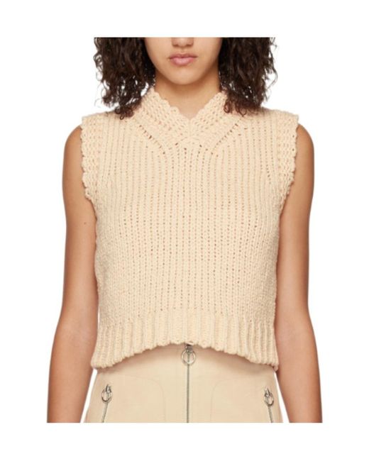 Stella McCartney Natural Chunky-Knit Sleeveless Vest
