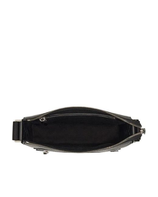 Ferragamo Black Ferragamo Gancini Logo Plaque Zipped Messenger Bag for men