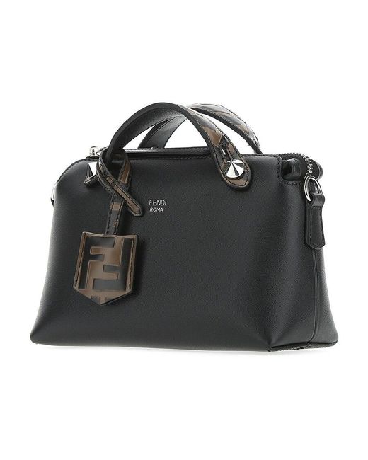 Fendi Black Small Leather Boston Bag