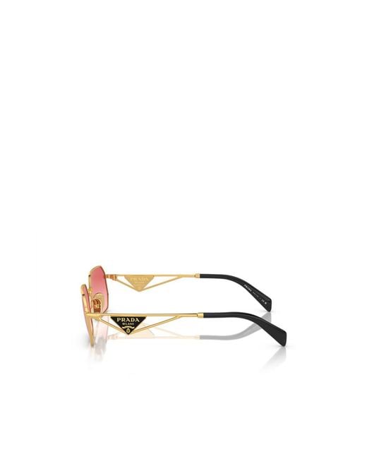 Prada Pink Eyewear Rectangular Frame Sunglasses