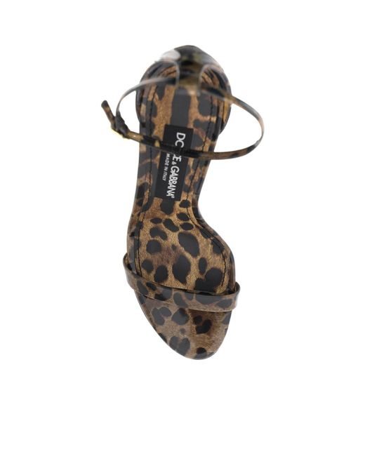 Dolce & Gabbana Metallic Leopard Printed Ankle Strap Sandals