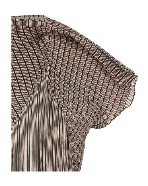 Issey Miyake Gray Generic Stripes Short-Sleeved Top