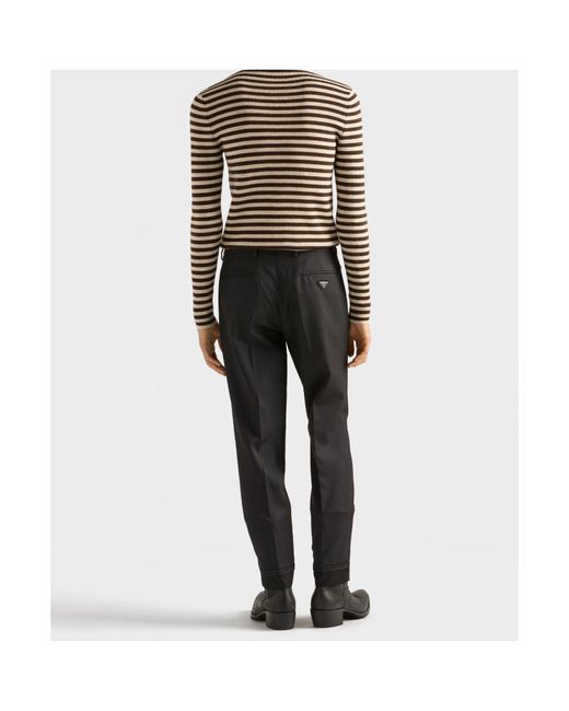 Prada Gray Pleated Tailored Trousers for men