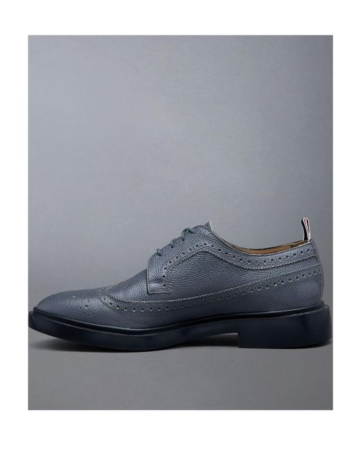 Thom Browne Blue Almond-Toe Leather Brogues for men