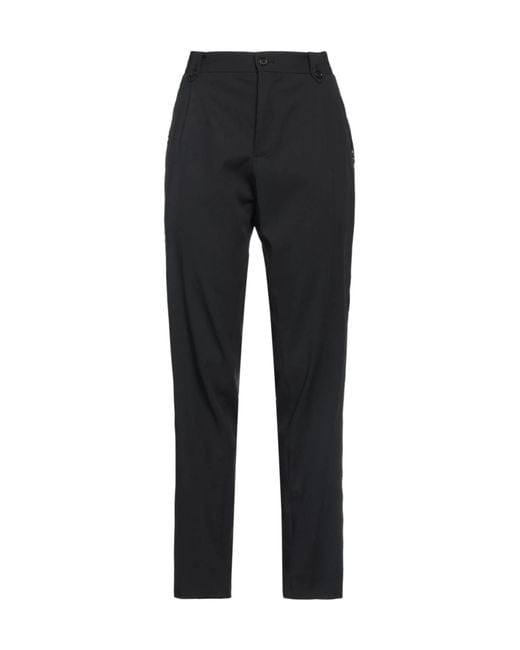 Dolce & Gabbana Black Solid-Color Wool Trousers