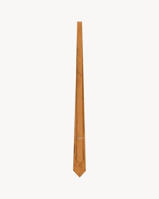 Saint Laurent White Logo Patch Tie for men