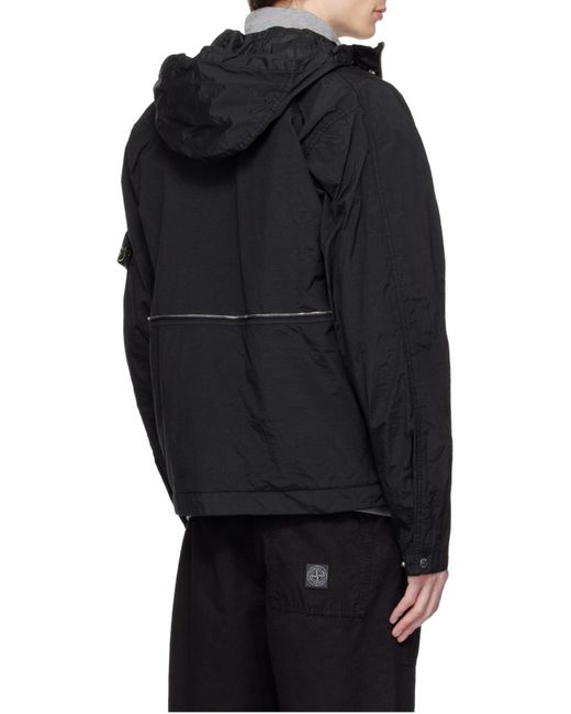 Stone Island Black Watro-Tc Convertible Jacket for men
