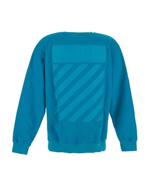 Off-White c/o Virgil Abloh Blue Diag-Stripe Print Sweatshirt