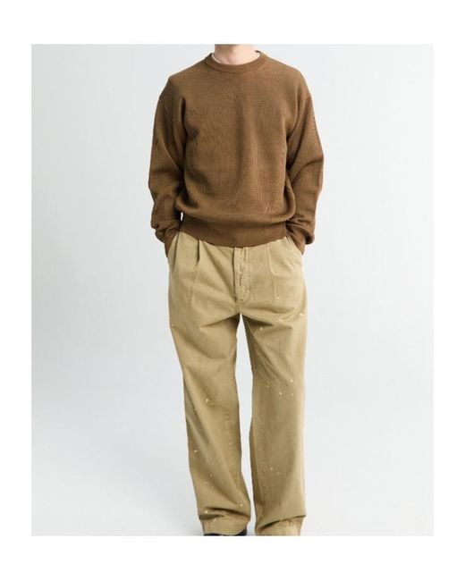 Auralee Brown Long-Sleeve Knit Top for men