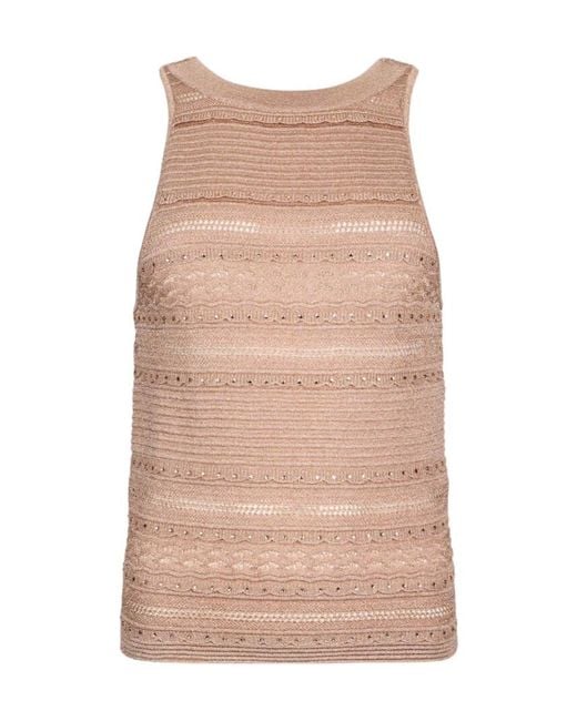 Liu Jo Natural Openwork Knit Top