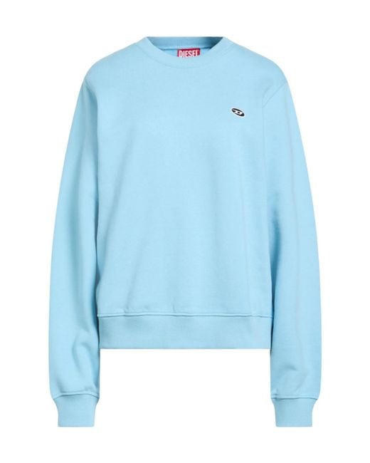 DIESEL Blue Simple Solid-Color Long-Sleeved Sweatshirt