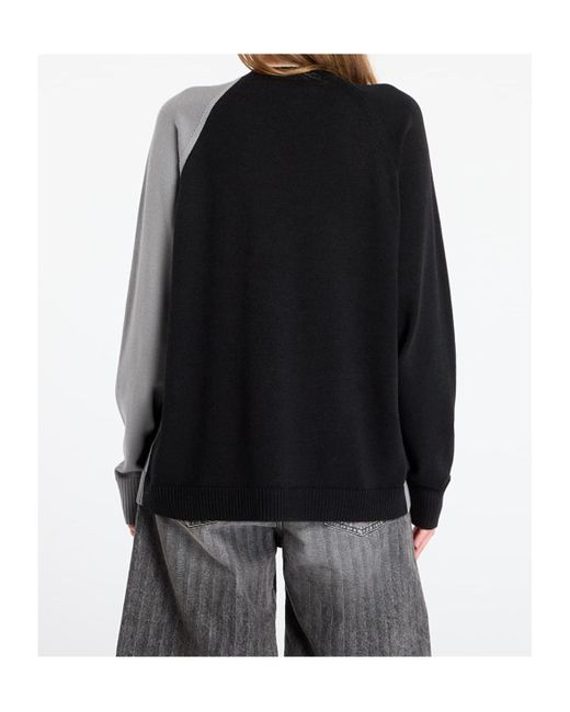 Y-3 Black Logo Embossed Crewneck Knitted Jumper for men
