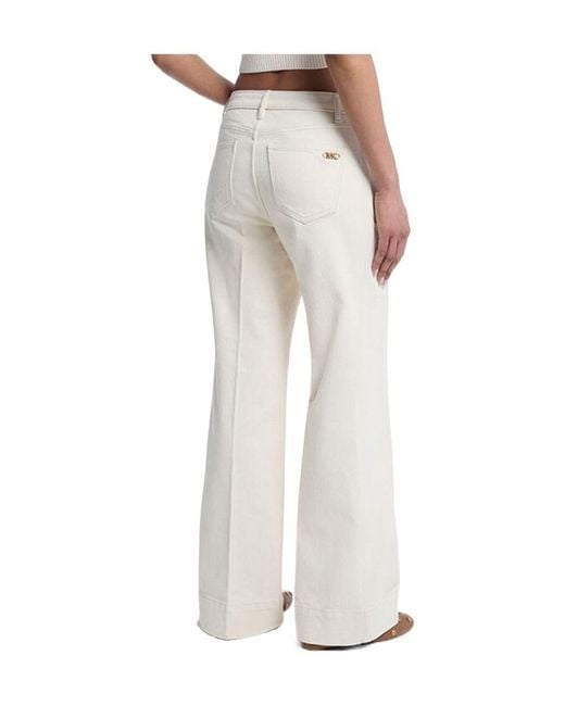 MICHAEL Michael Kors White High-Waist Logo-Chain Jeans
