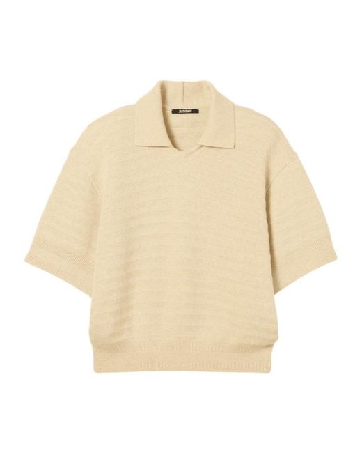 Jacquemus Natural Short Sleeve Polo Shirt for men