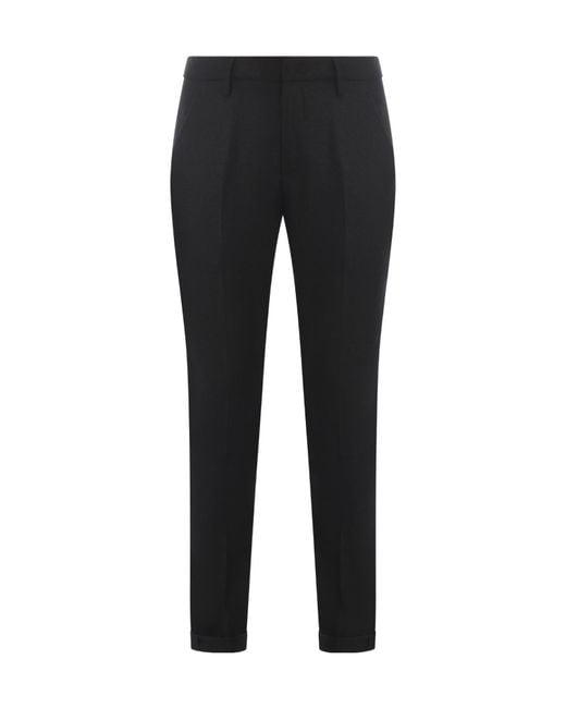 Dondup Black Gaubert Virgin Wool Pants for men