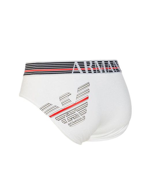 Emporio Armani White Logo Detail Panties for men