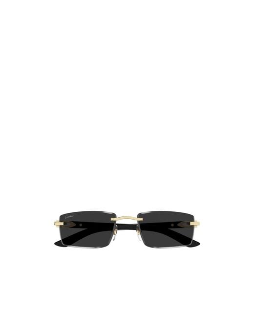 Cartier White Frameless Rectangular Frame Sunglasses for men