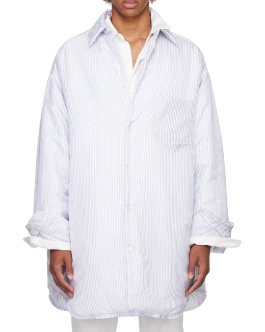 Maison Margiela Gray Padded Stripe Shirt for men