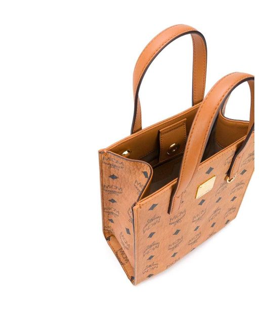 MCM Brown Monogram Print Tote Bag
