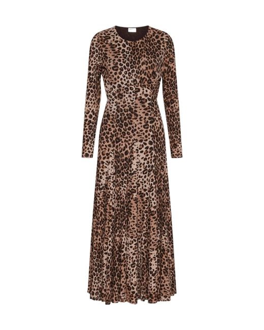 Marella Brown Printed Tulle Dress