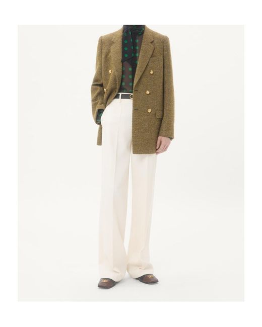 Valentino White Pleat Detailed Wide Leg Pants for men