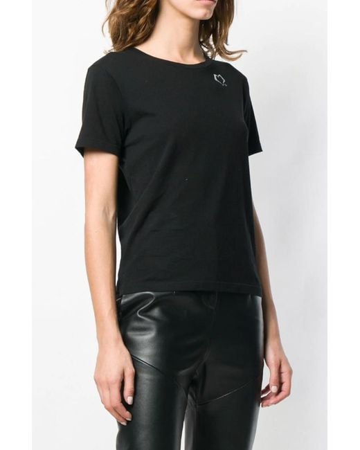 Saint Laurent Black Heart Logo Print T-Shirt