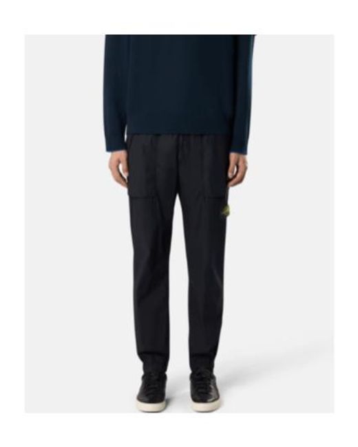 Stone Island Blue Compass-Badge Trousers for men