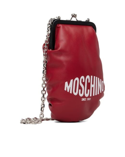 Moschino Red Boxing Gloves Chain Shoulder Bag